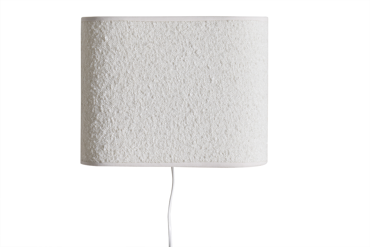 Applique murale en tissu effet laine boucl�e �cru H20 cm TESSA