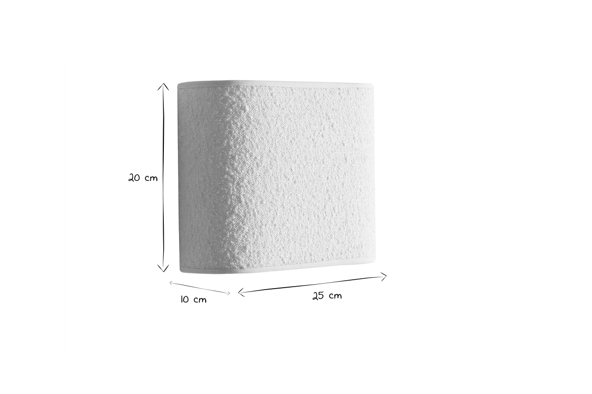 Applique murale en tissu effet laine boucl�e �cru H20 cm TESSA