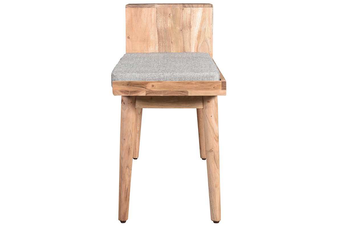 Banc d'entr�e avec rangements 2 tiroirs en bois clair massif L110 cm ALTY