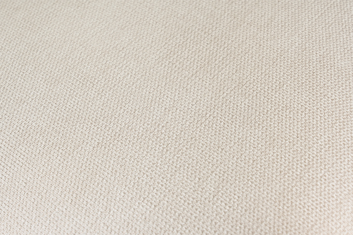 Gros plan sur tissu effet velours textur� beige du banc scandinave ELION.