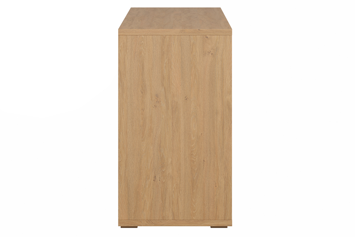 Biblioth�que basse finition bois clair ch�ne L140 cm EPURE