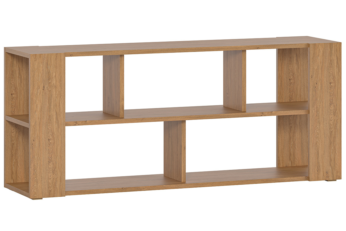 Biblioth�que basse ouverte design finition bois clair ch�ne L167.5 cm MUSSO