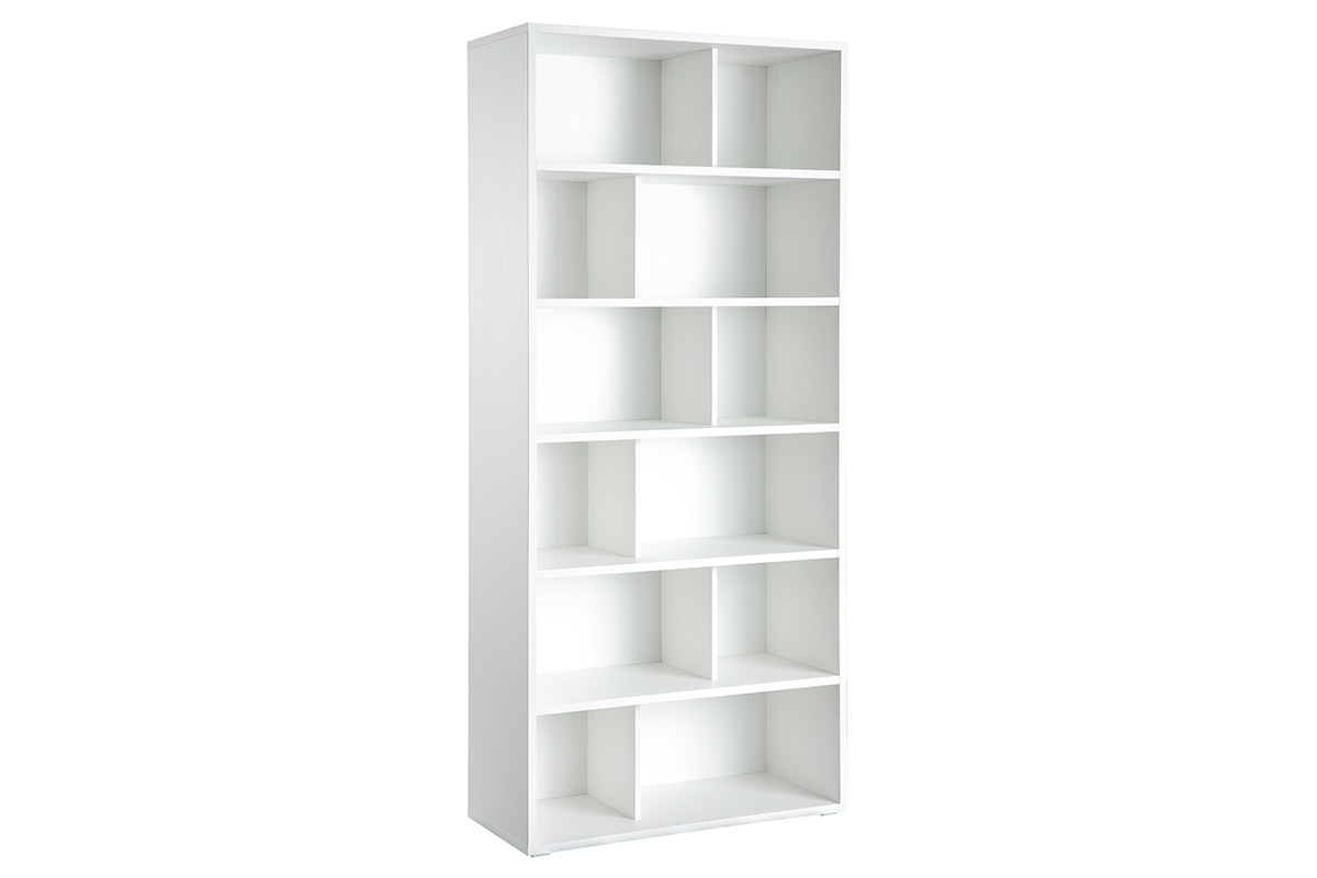Biblioth�que design bois blanc L92 cm EPURE