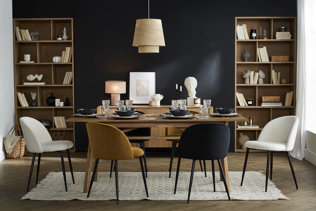 Biblioth�que design finition bois clair ch�ne L92 cm EPURE