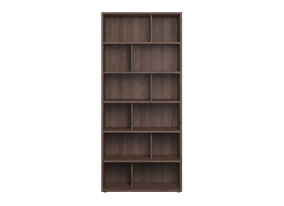 Biblioth&egrave;que design finition bois fonc&eacute; noyer L92 cm EPURE