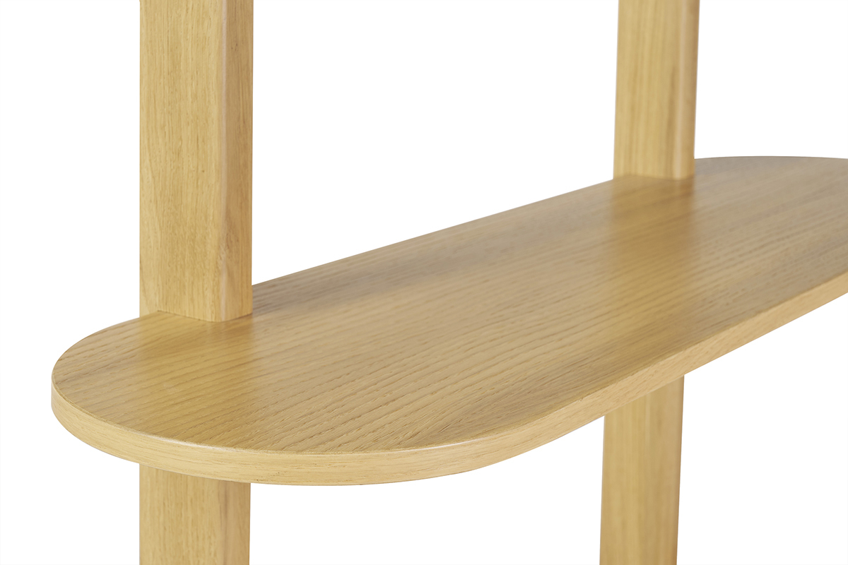 Biblioth�que finition bois clair ch�ne avec rangement 2 portes coulissantes L90 cm EPIC
