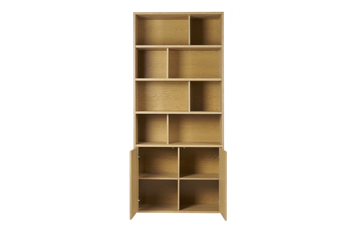 Biblioth�que finition bois clair ch�ne L92 cm NAGANO