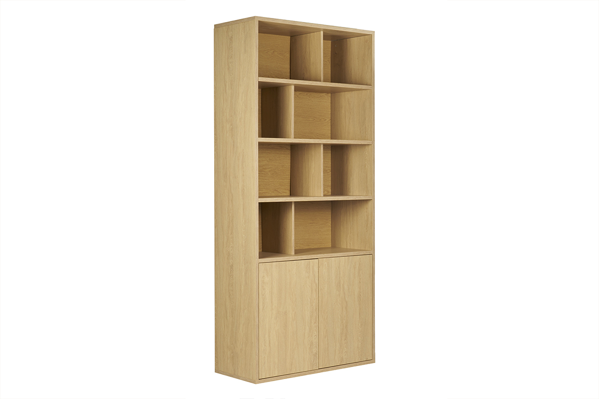 Biblioth�que finition bois clair ch�ne L92 cm NAGANO
