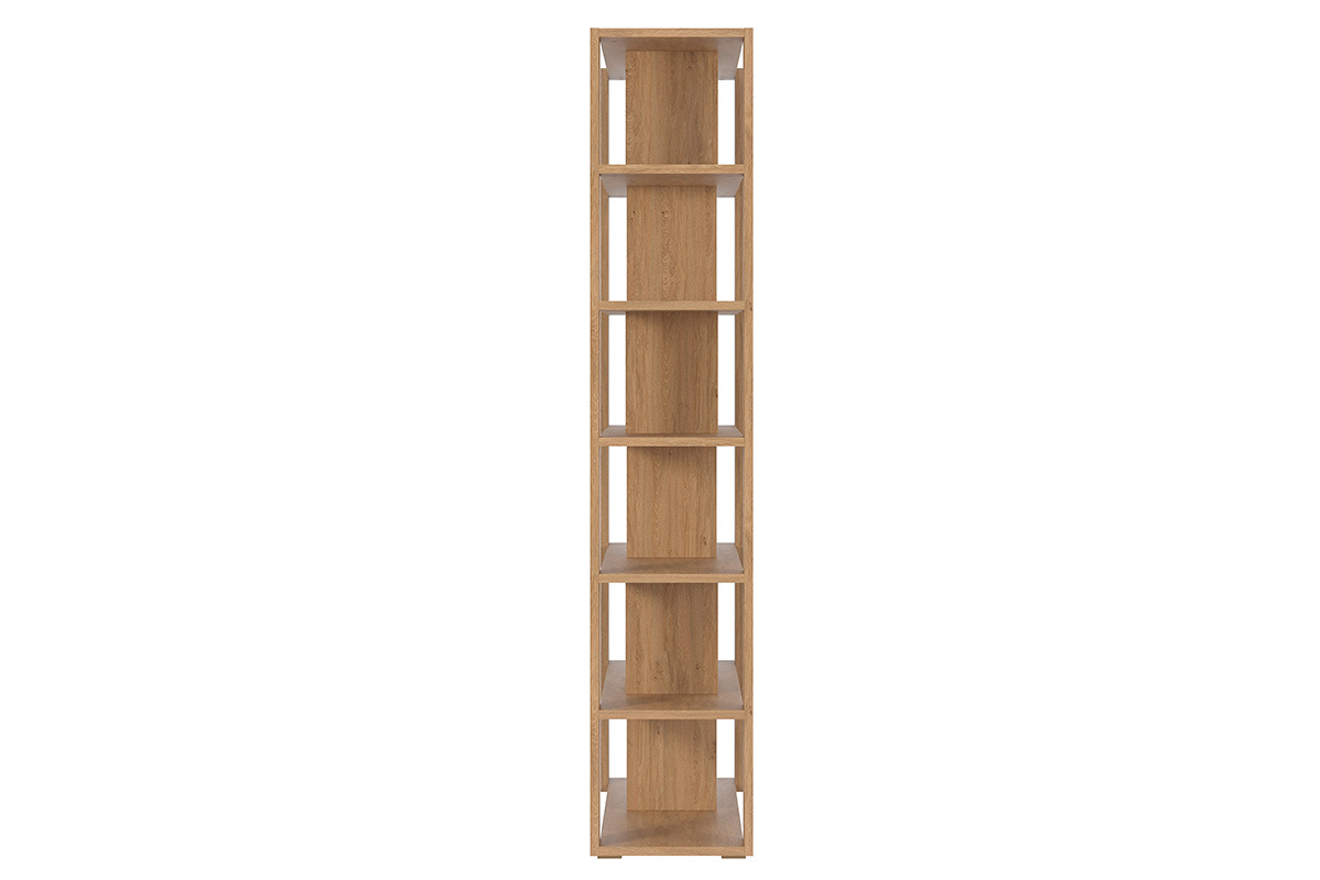 Biblioth�que multi casiers design finition bois clair ch�ne L168 cm MUSSO