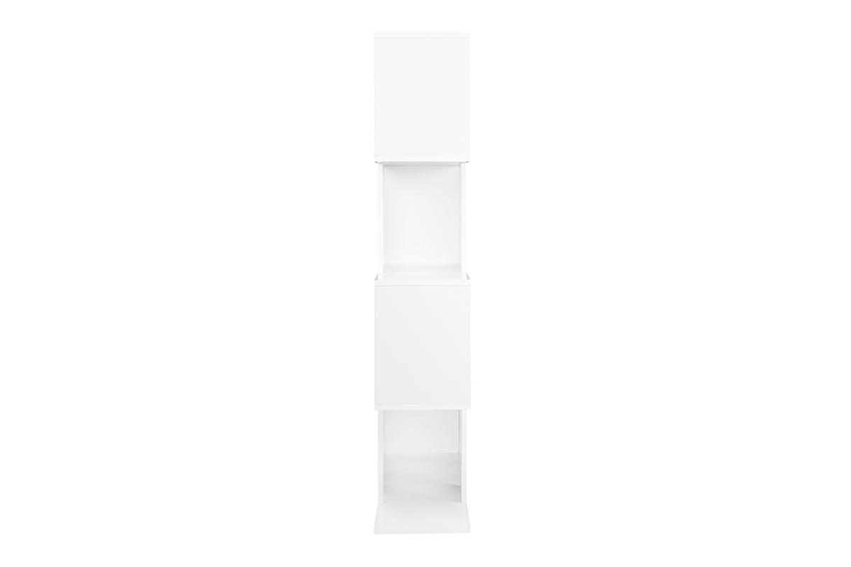Biblioth�que ouverte s�parateur design blanc laqu� brillant L139 cm COMO