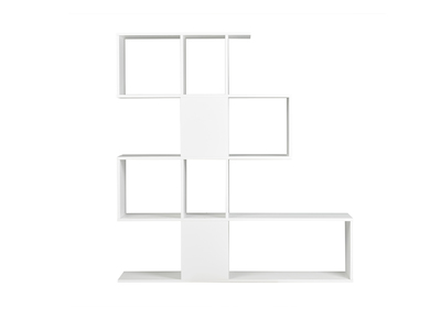 Biblioth&egrave;que ouverte s&eacute;parateur design blanc laqu&eacute; brillant L139 cm COMO