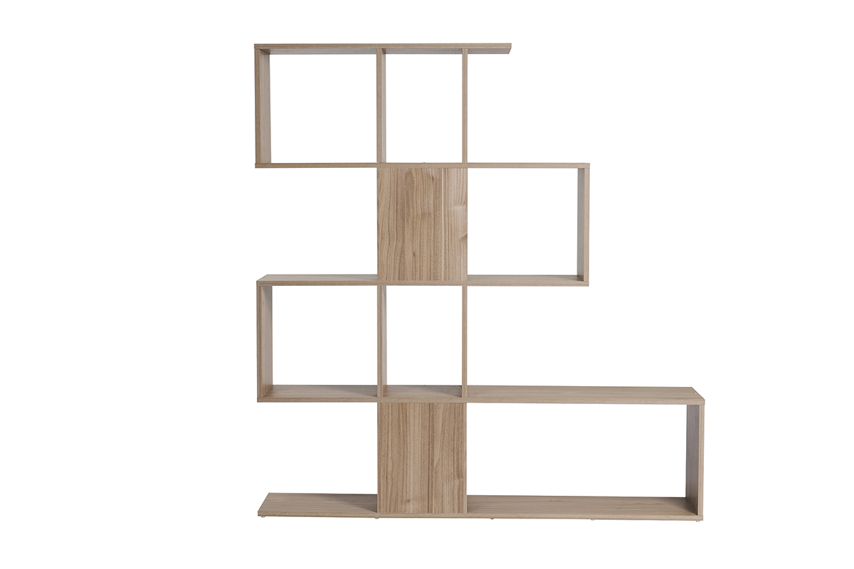 Biblioth�que ouverte s�parateur design finition bois clair ch�ne L139 cm COMO