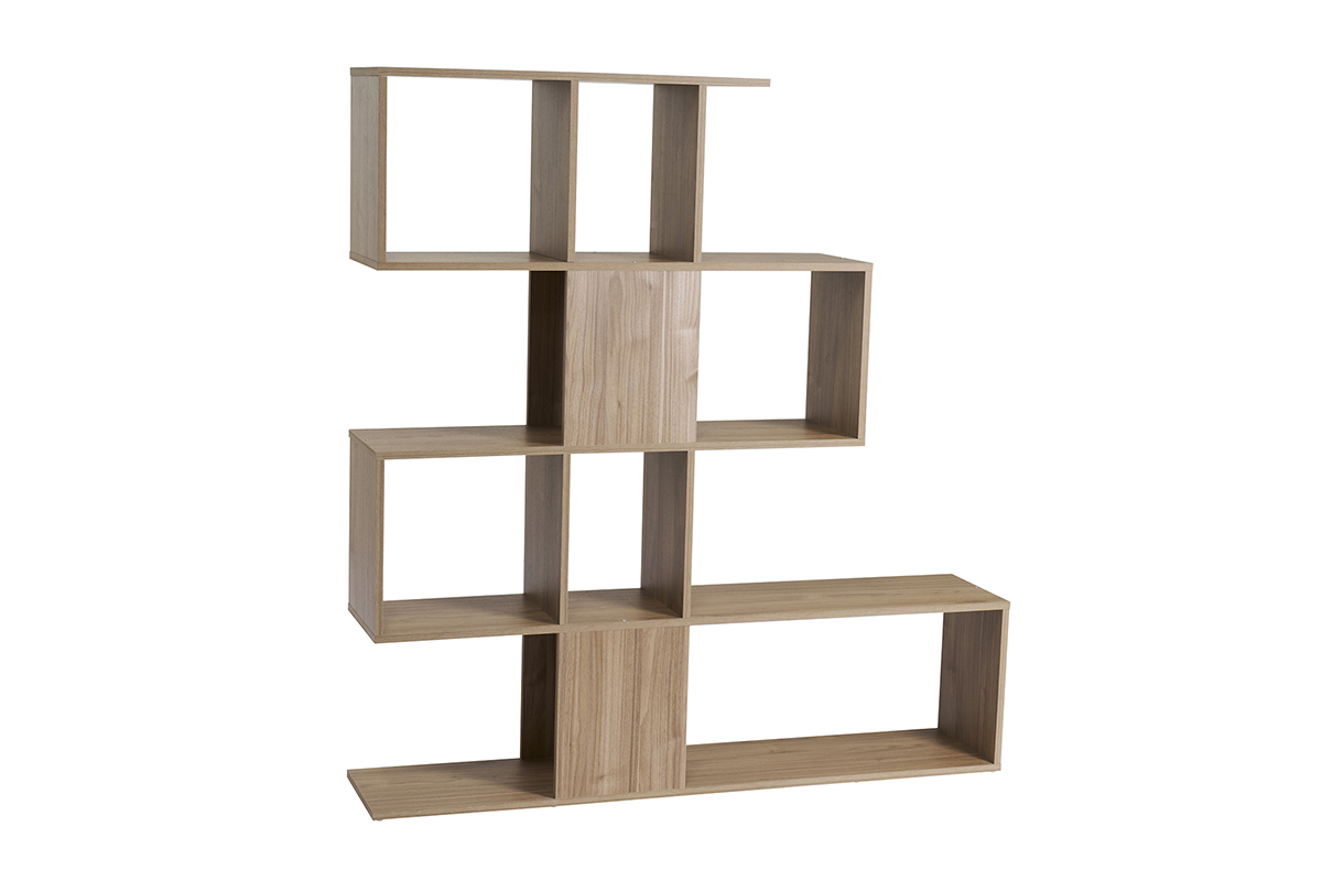 Biblioth�que ouverte s�parateur design finition bois clair ch�ne L139 cm COMO