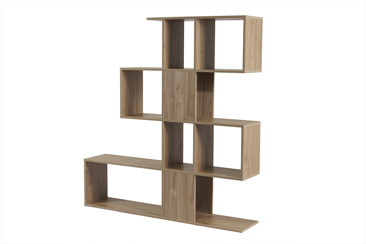Biblioth�que ouverte s�parateur design finition bois clair ch�ne L139 cm COMO