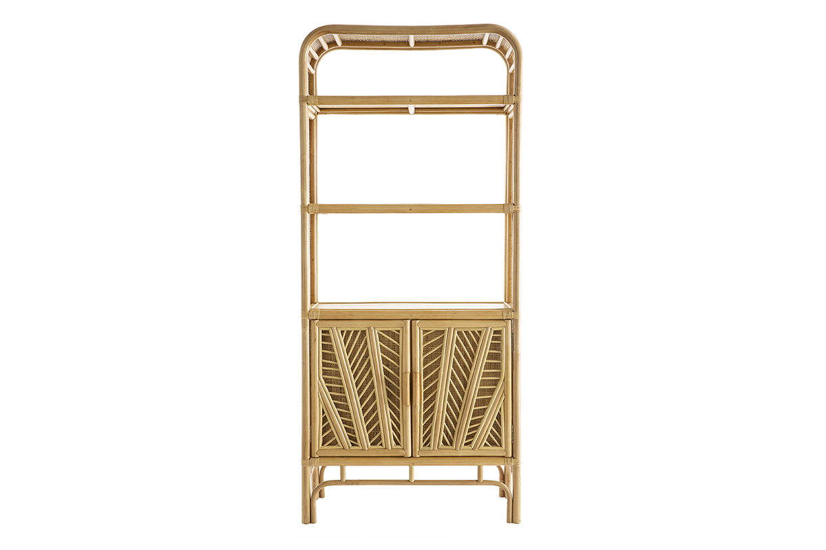 Biblioth�que vintage en rotin naturel L80 cm GALON