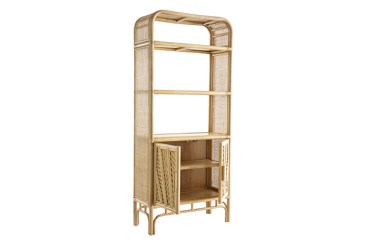 Biblioth�que vintage en rotin naturel L80 cm GALON