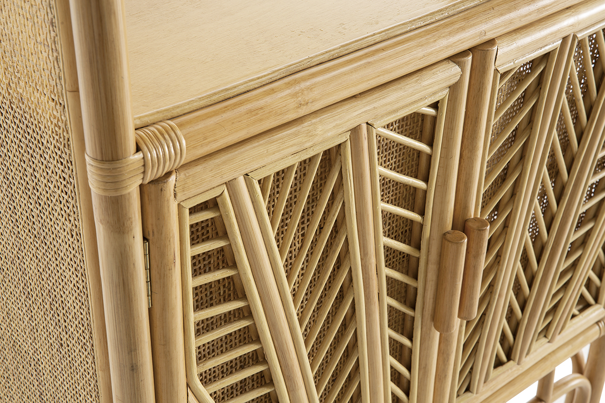 Biblioth�que vintage en rotin naturel L80 cm GALON