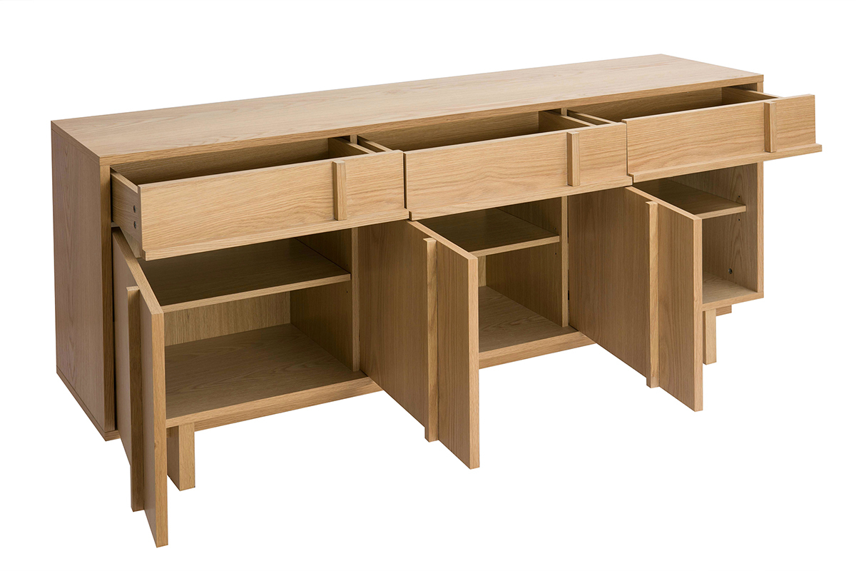 Buffet en bois clair ch�ne L160 cm ZAO