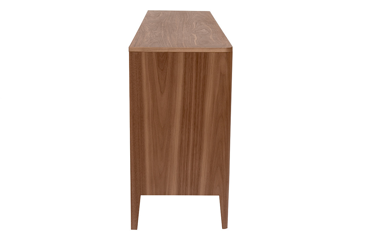 Buffet en bois fonc� noyer BENJA, vue de c�t�.