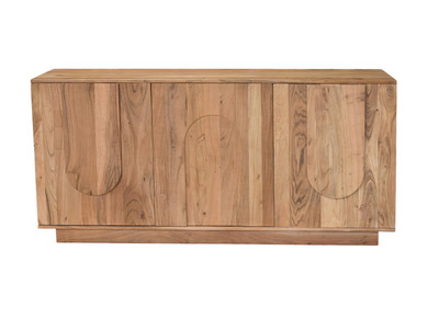 Buffet en bois massif grav&eacute; 3 portes L160 cm ARK