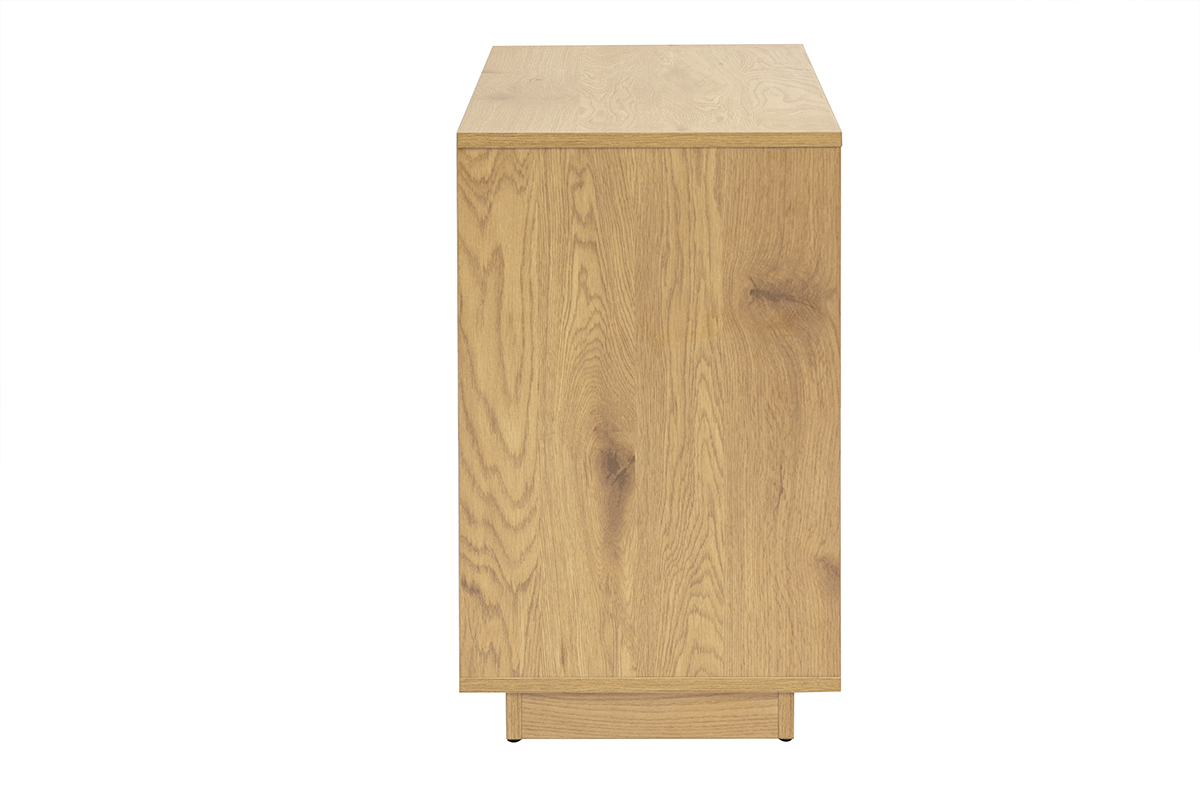 Buffet SEVILLE en bois clair vue de c�t�, finition ch�ne.