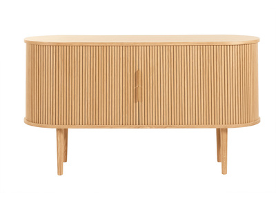 Buffet vintage en bois clair ch&ecirc;ne 2 portes coulissantes L138 cm EPIC