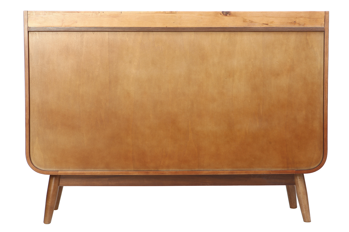 Buffet vintage en bois fonc� noyer 2 portes L122 cm HALLEN