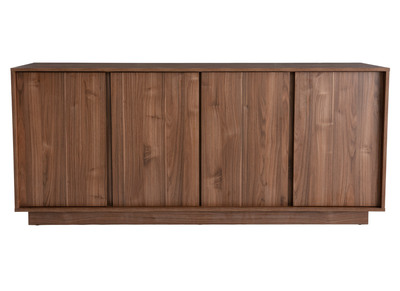Buffet vintage finition bois fonc&eacute; noyer 4 portes L180 cm COMO