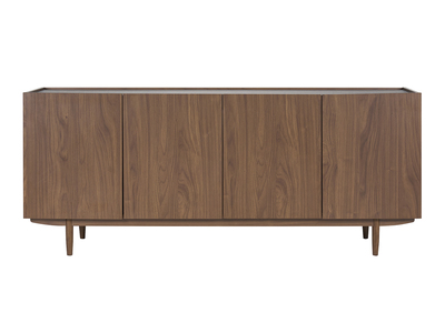 Buffet vintage finition bois fonc&eacute; noyer 4 portes L180 cm SANAA