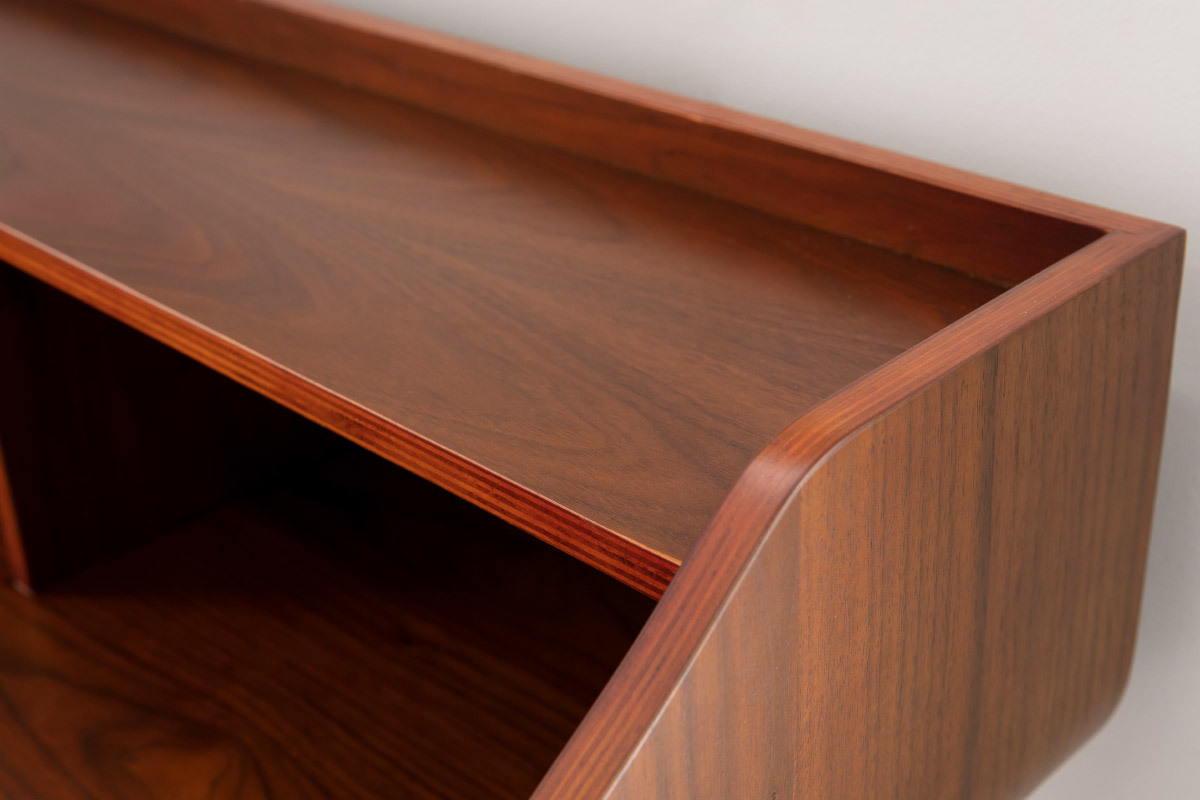 Bureau avec rangements vintage bois fonc� L120 cm NORDECO