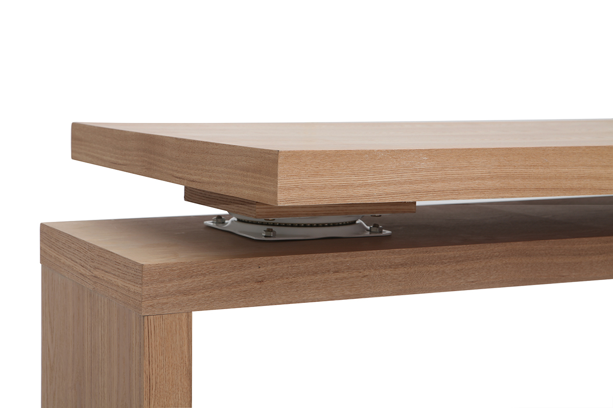Bureau modulable design en bois clair ch�ne L140-214 cm MAX