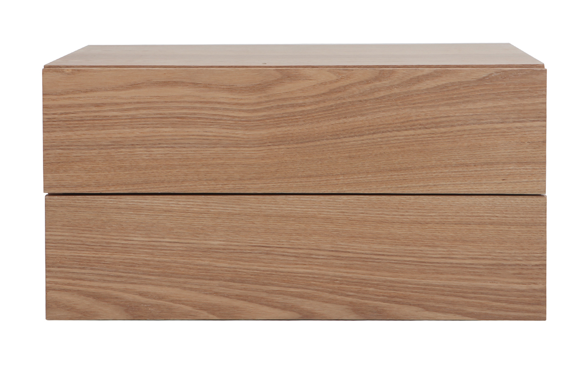 Caisson de rangement 2 tiroirs bois clair fr�ne MAX