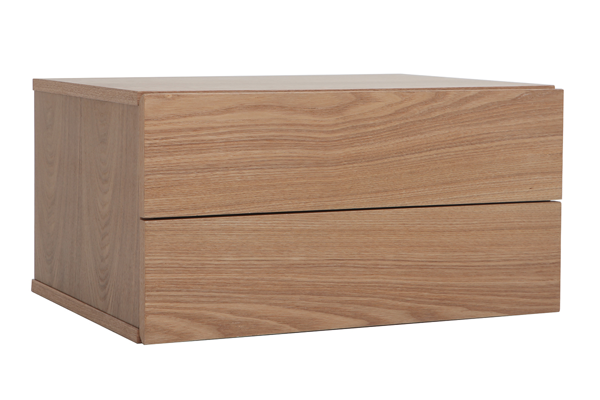 Caisson de rangement 2 tiroirs bois clair fr�ne MAX
