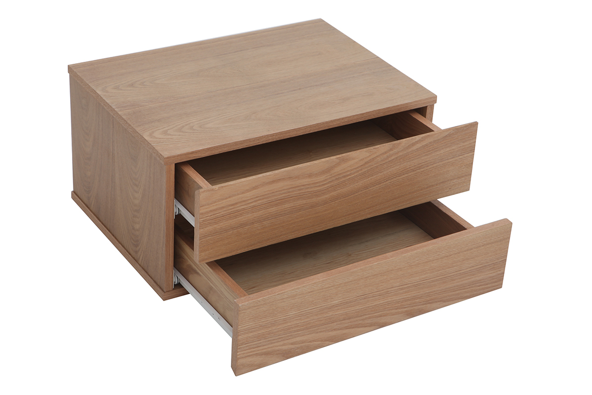 Caisson de rangement 2 tiroirs bois clair fr�ne MAX