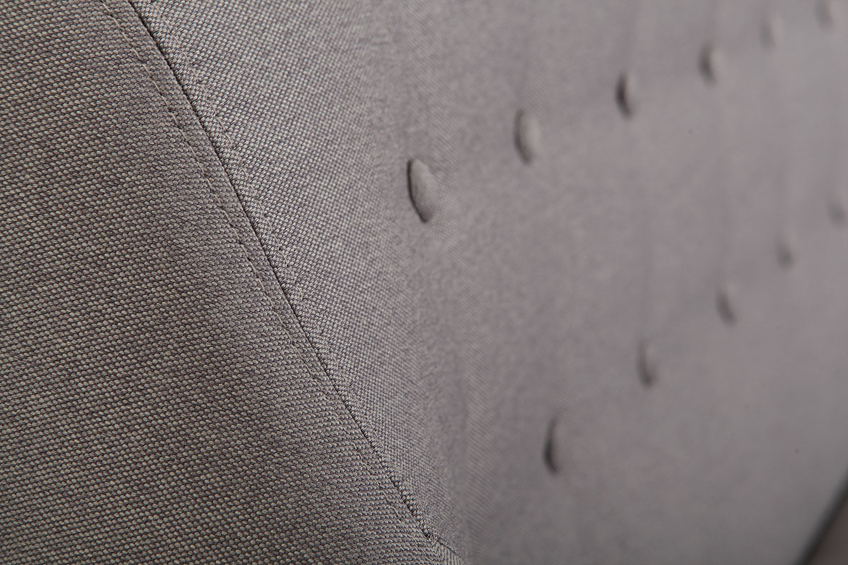 Canap� 2 places design d�houssable en tissu gris et pieds bois YNOK