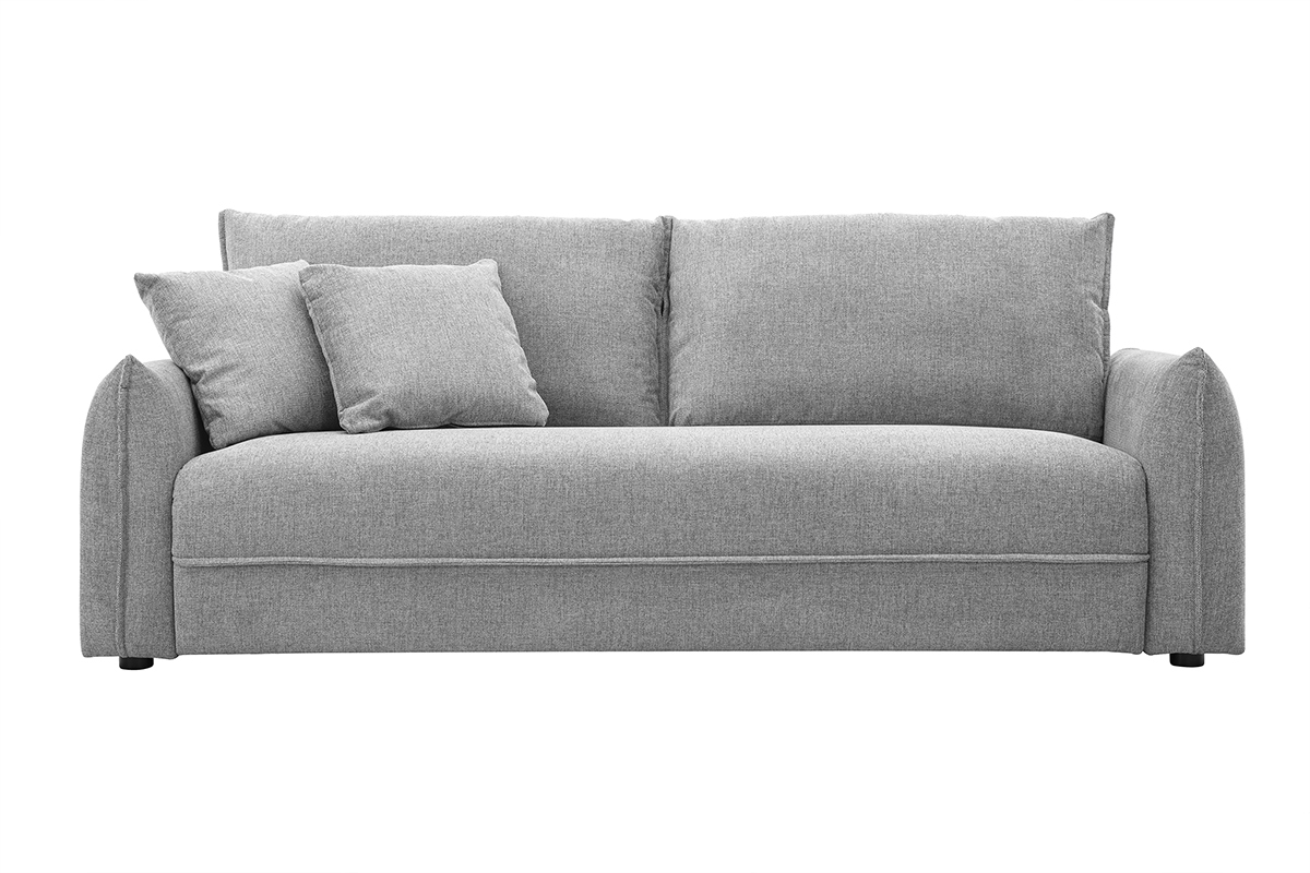 Canap� PIO 3 places en tissu velours gris textur�