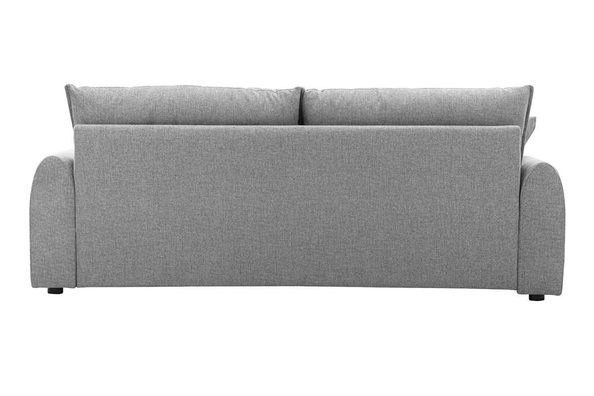 Canap� 3 places en tissu effet velours textur� gris PIO