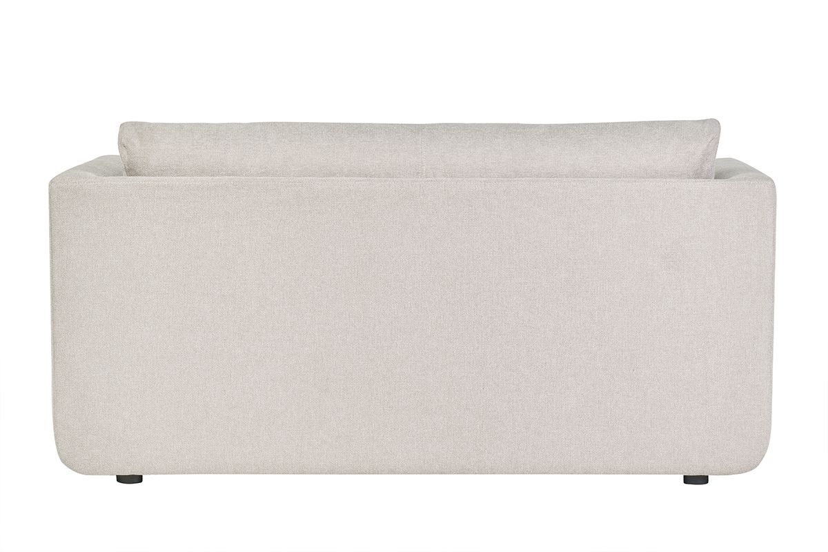 Canap� convertible 2 places en tissu effet velours textur� beige LEON