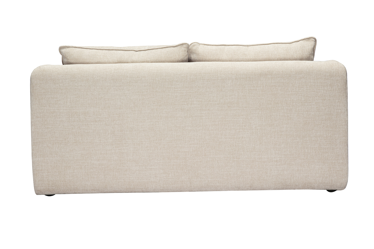 Canap� convertible 2 places beige vu de dos.