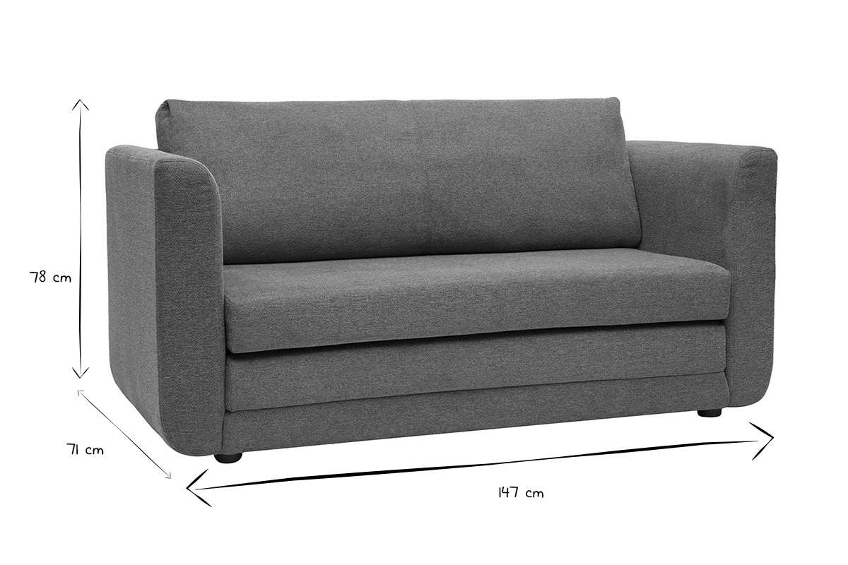 Canap� convertible 2 places en tissu effet velours textur� terre br�l�e LEON