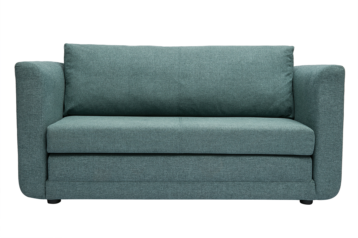Canap� convertible 2 places en tissu vert de gris LEON