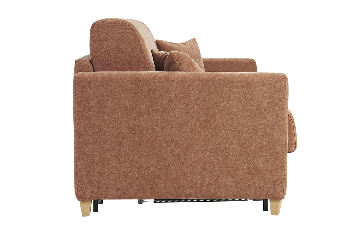 Canap� convertible 3 places terre br�l�e, vue de c�t�