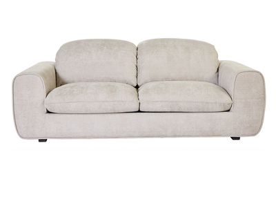 Canap&eacute; convertible avec t&ecirc;ti&egrave;res ajustables 3 places en tissu velours chenille beige NOAM