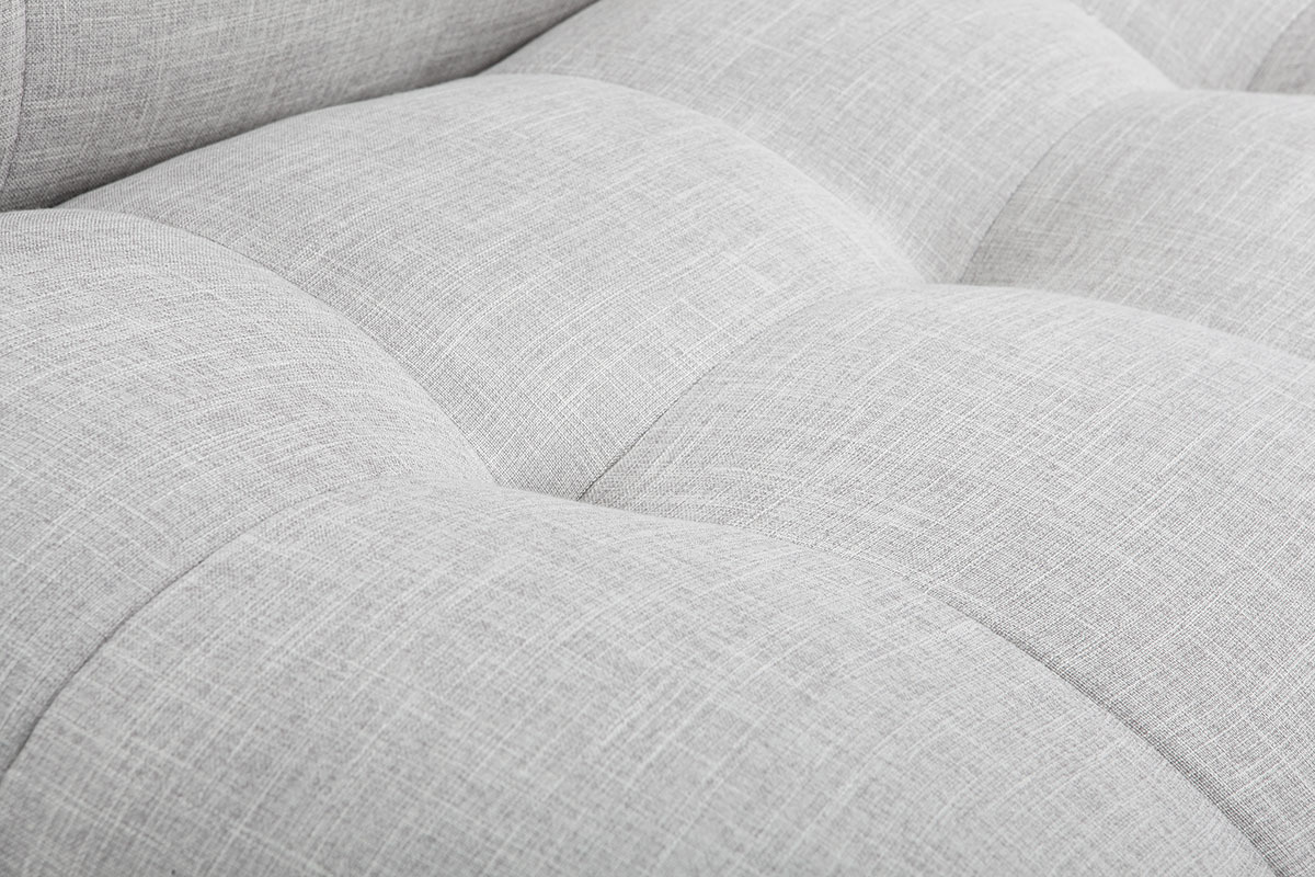 Canap� convertible scandinave 3 places en tissu gris clair et bois clair YUMI