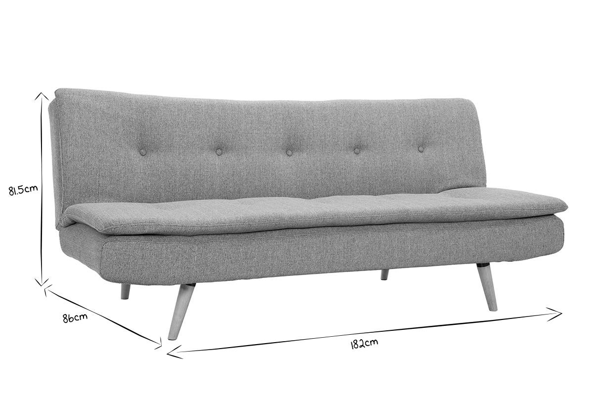 Canap� convertible scandinave 3 places en tissu vert lagon et bois clair SENSO