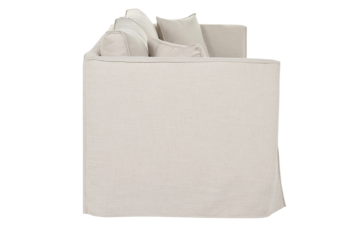 Canap� d�houssable 4-5 places en tissu beige ADELE