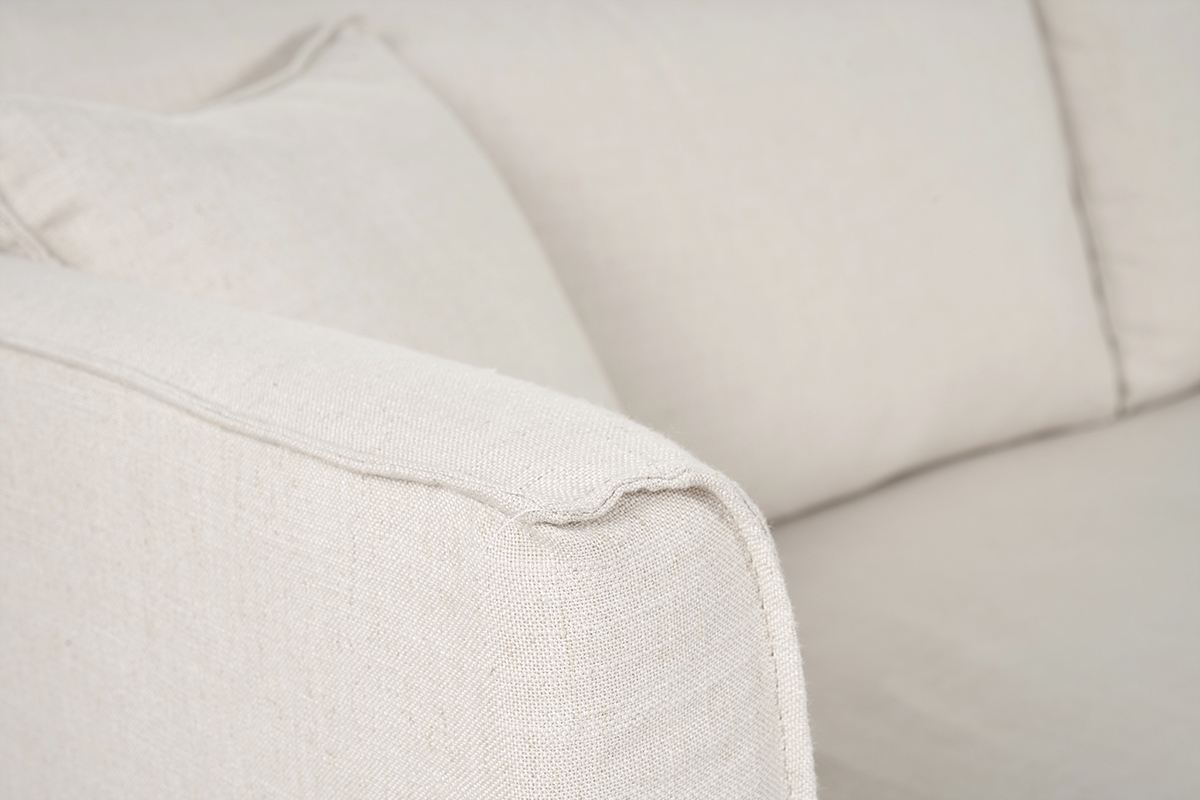 Canap� d�houssable 4-5 places en tissu beige ADELE