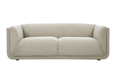 Canap&eacute; design 3 places en tissu chenille beige HOSBO