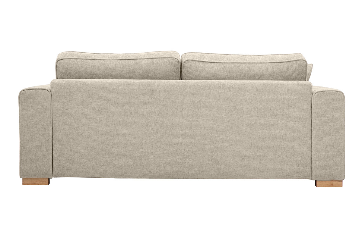 Canap� 3 places en tissu effet velours textur� beige