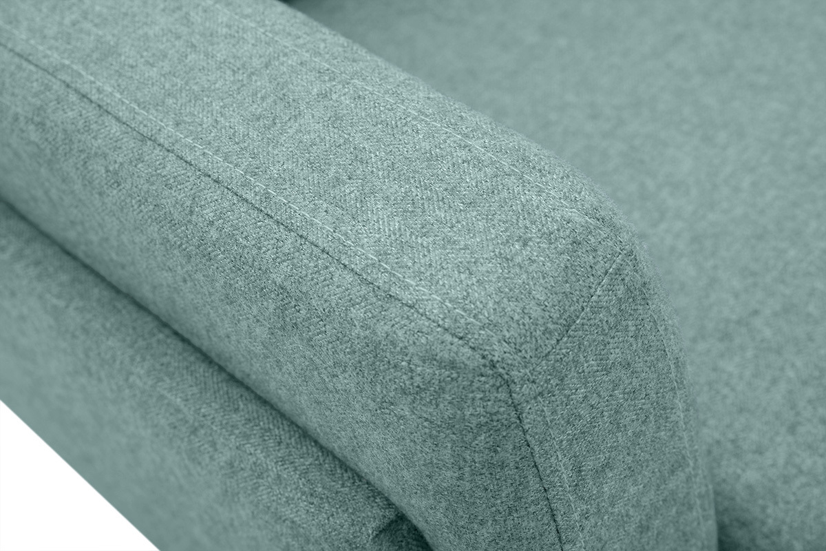 Canap� design 3 places en tissu vert de gris et m�tal noir MOSCO